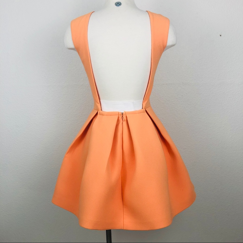 [AQ/AQ] Orange Structured Skater Floyd Dress - Picture 4 of 8